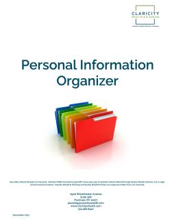 2022 Claricity Personal Information Organizer